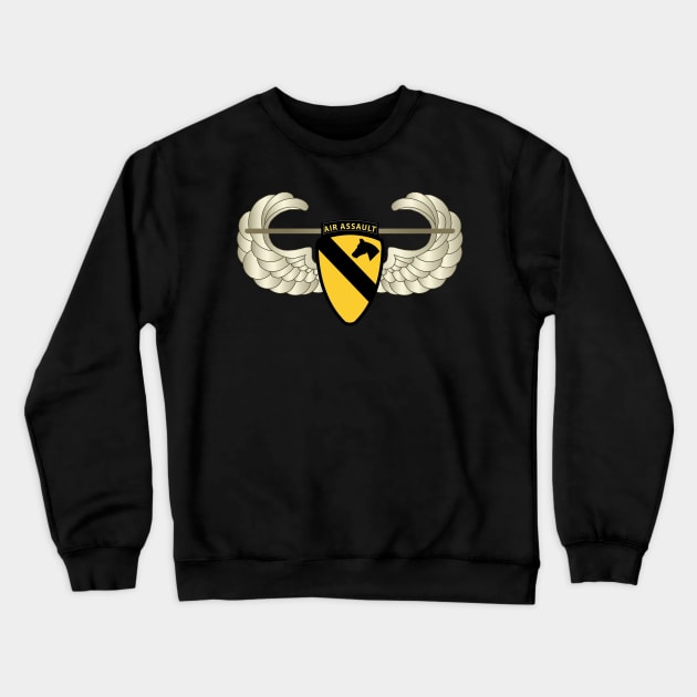 1st Cavalry Div Air Assault w Air Assault Badge wo Txt Crewneck Sweatshirt by twix123844